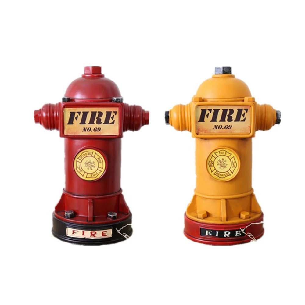 

24cm Resin Fire Hydrant Piggy Coin Bank Fire Extinguisher Figurines Ornament For Home Vintage Soft For Kid Birthday Money Box