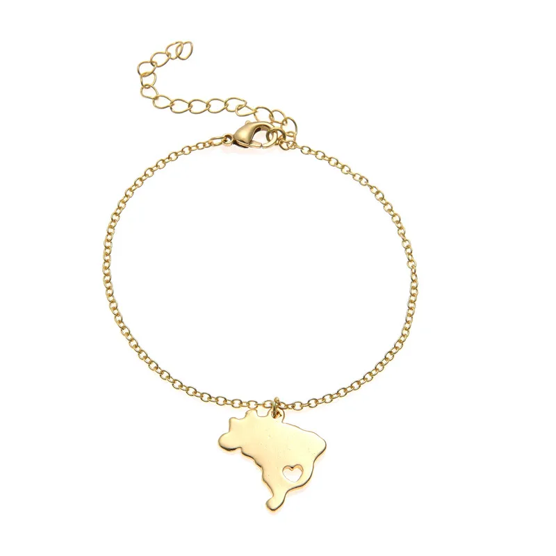 Маленькие азиатские страны карта Израиль браслет очарование полые контуры Прайд