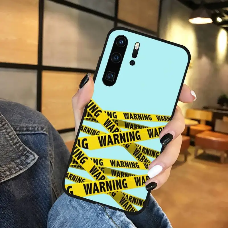 

yellow warning Phone Case For Huawei NOVA 2 2i 2s 3i 4 4e 5 plus P10 lite 20 P20 pro honor10