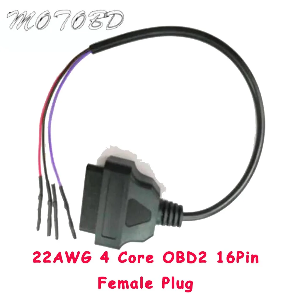 22AWG 4 Core OBD2 16Pin гнездовой разъем для ELM327 удлинитель адаптер OBDII EOBD (система бортовой