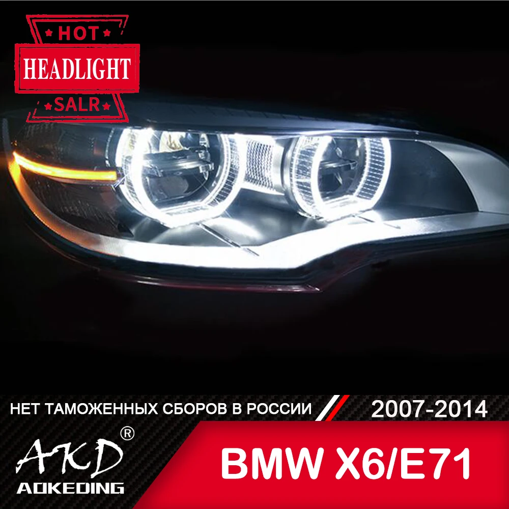 

For Car BMW X6 E71 Head Lamp 2007-2013 Car Accessory Fog Lights Day Running Light DRL H7 LED Bi Xenon Bulb BMW X5 E72 Headlights