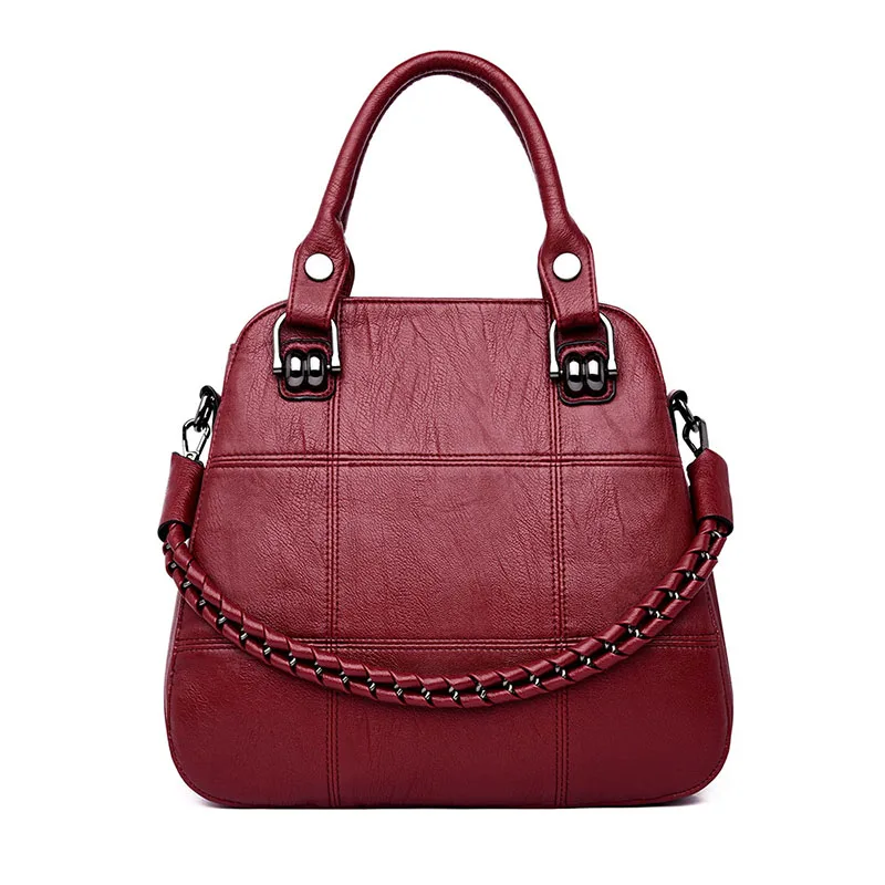 wine red Новые модные сумки женские кожаные сумки через плечо дамские ручные сумки Китай женские сумки на плечо для женщин Серый Золотой винный - Цвет: wine red