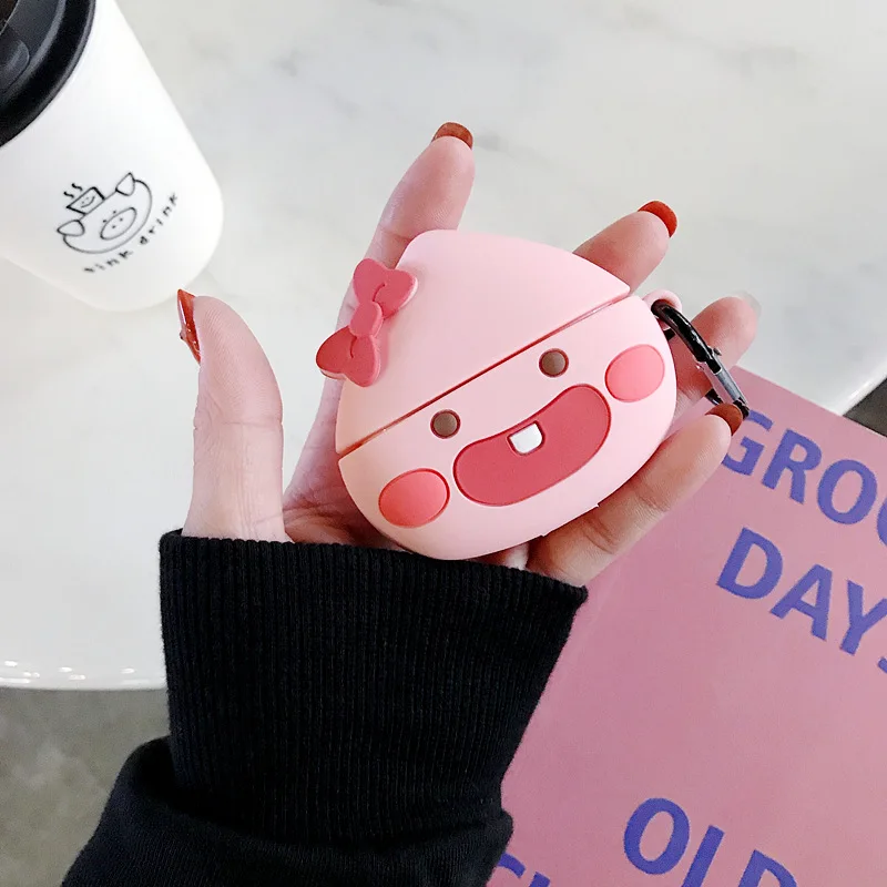 Чехол для Airpods Pro мягкий силиконовый чехол с объемным изображением медового