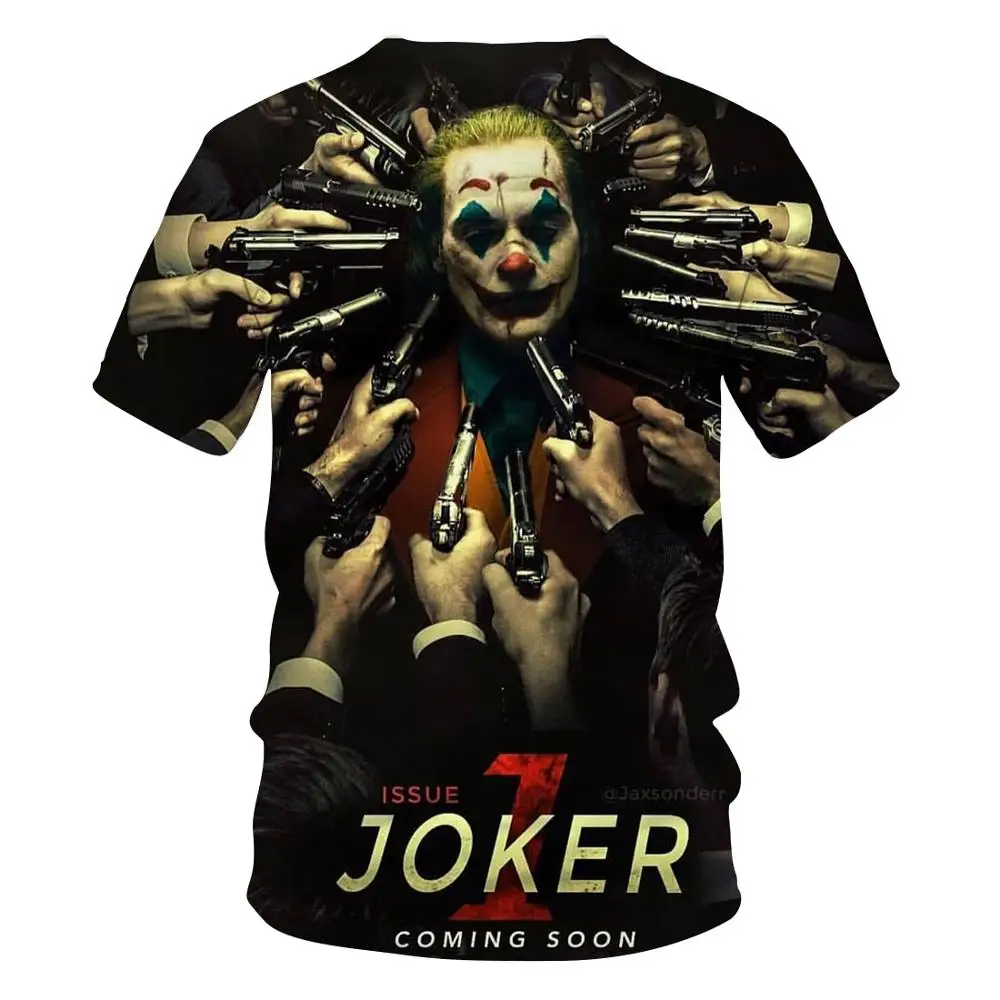 Мужская футболка с 3D принтом Joker Face повседневная мужская круглым вырезом