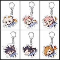anime keychain jujutsu kaisen keychain man key chain for women accessories acrylic double sided key ring cosplay gift