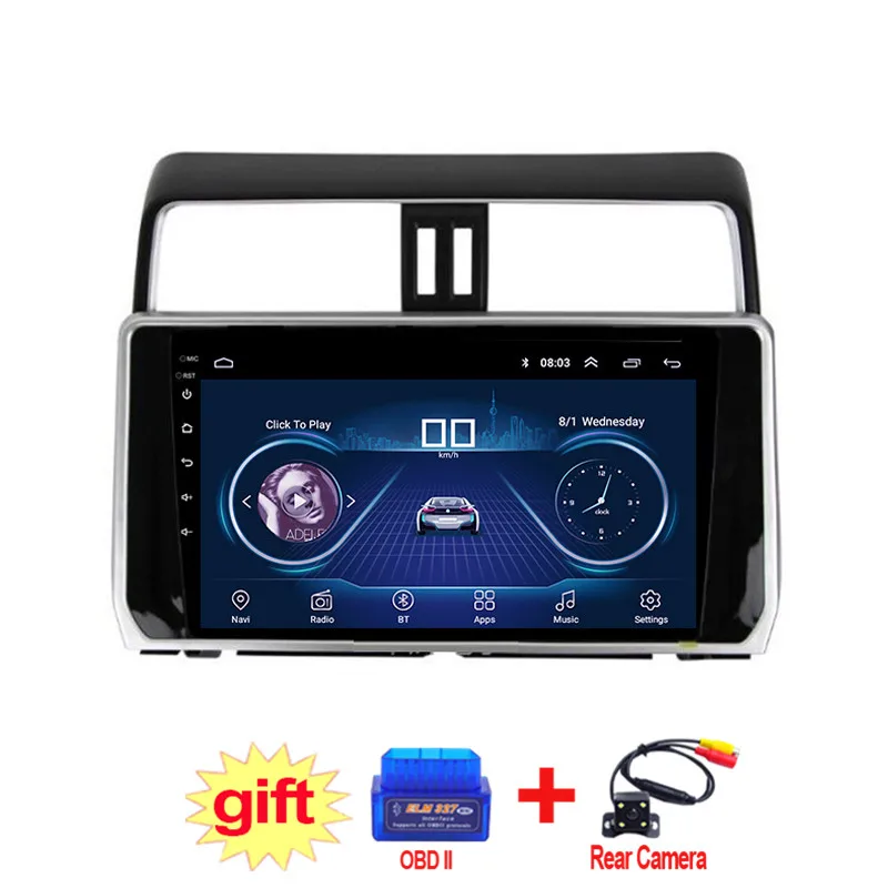 10 1 дюймовый IPS и 2.5D сенсорный экран Android 8 автомобильный DVD GPS навигатор для Toyota Prado