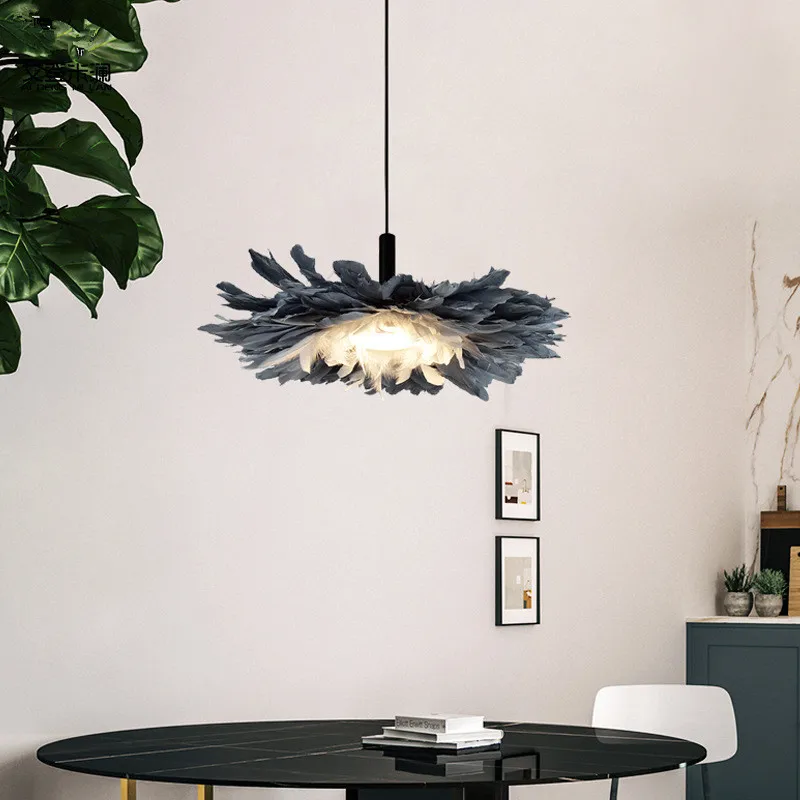 Светильник Nordic Ins Feather для спальни с подвеской, тепло искусства, детский креативный персоналити Стади Он.