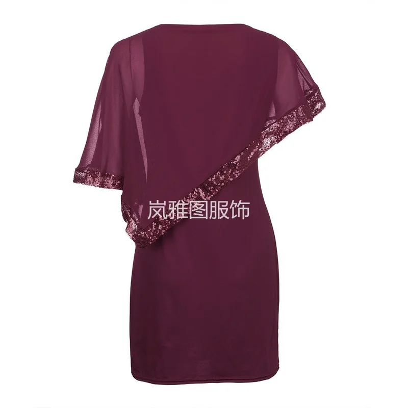 Женское платье с блестками и мозаикой 5 цветов однотонное до колена коротким