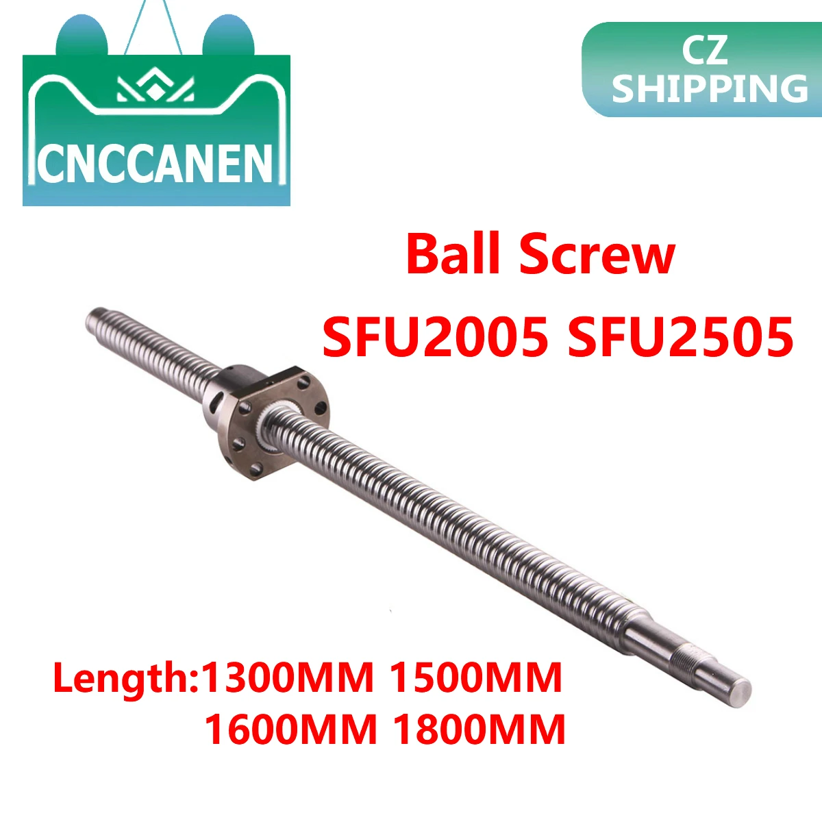 Шариковый винт SFU2005 SFU2505 1300 мм 1500 2005 с шариковой гайкой шариковый RM RM2505 Концевая
