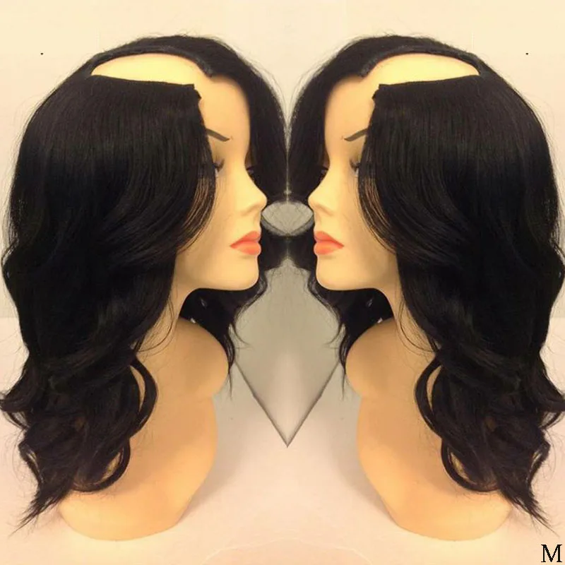 

LUFFY HAIR U Part Wigs Brazilian Natural Wave Natural Hairline 1B Color 150% Density Remy Human Hair Glueless Wig Cheap Price