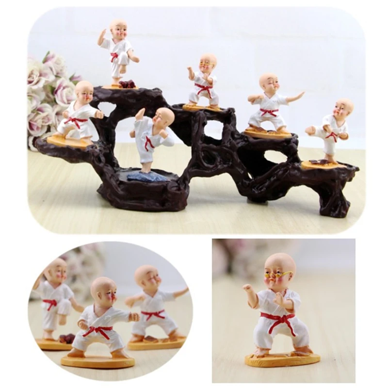 6 шт./белый монах кунг фу разные стили ПВХ модель персонажа украшение для дома
