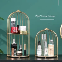 luxury 2 layer bird cage storage box cosmetics skin care products shower gel shampoo organizer shelf bathroom storage rack gifts