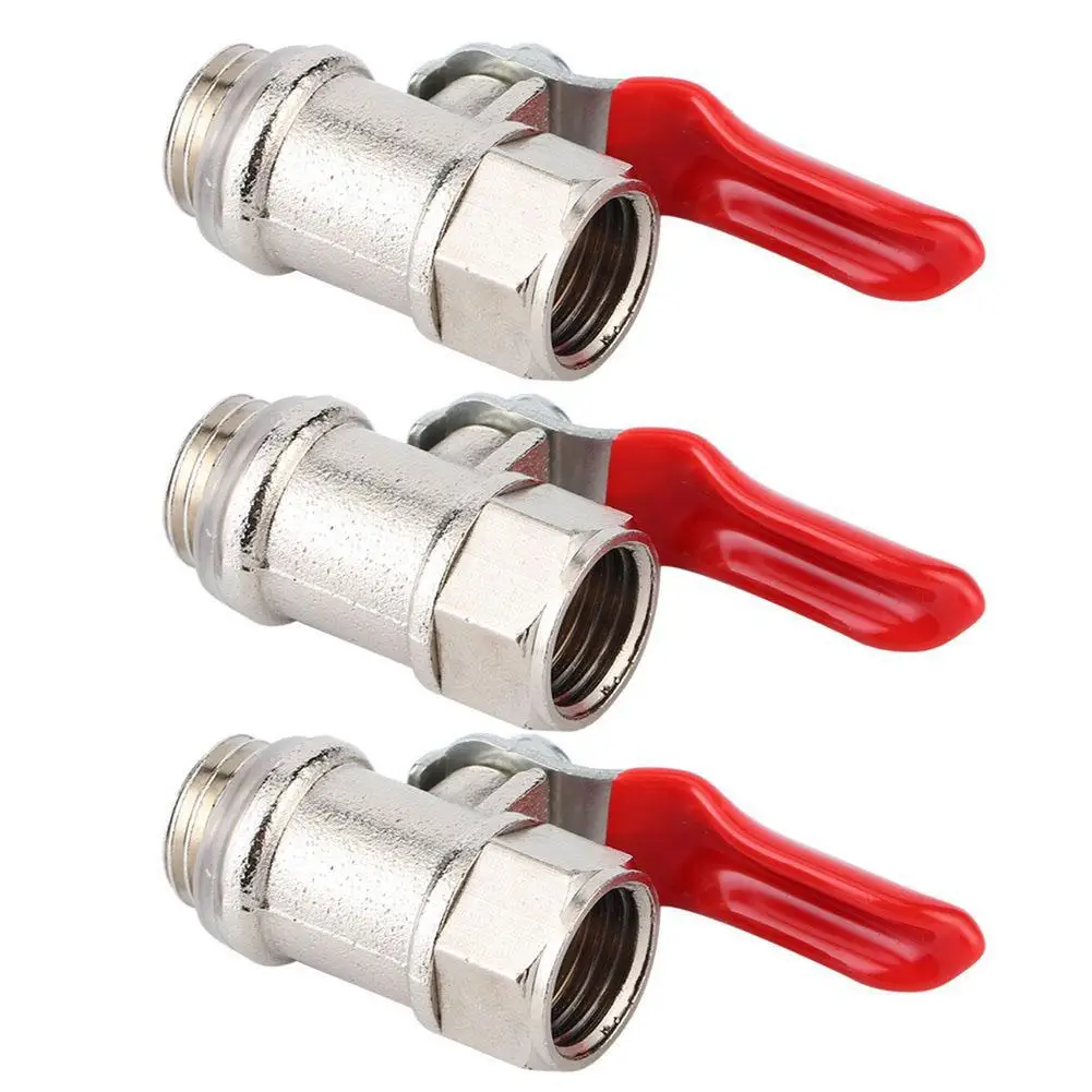 3 шт. шаровой кран из нержавеющей стали с красной ручкой | Дом и сад