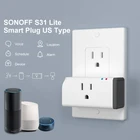 Умная розетка SONOFF S31  S31 Lite, для Wi-Fi, 16 А, таймер питания, совместима с Alexa и Google Home
