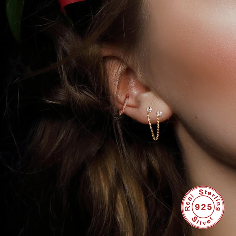 Женские серьги-подвески из серебра 925 пробы с длинной цепочкой | Украшения и