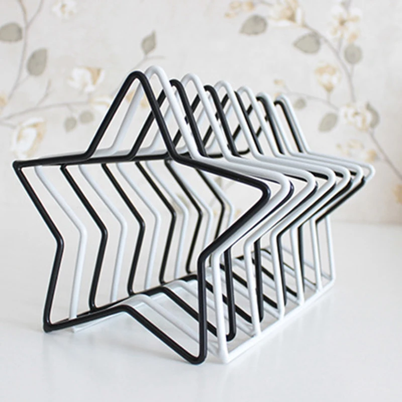 

Pentagram Metal Bookend Creative Star Book Standing Document File Desktop Manager Bookshelf Stand Black