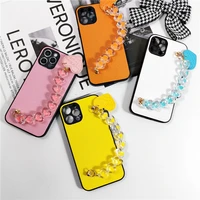 fashion heart shaped chain wristband girl hard case for iphone 11 12 pro max 7 8 plus xr x xs se 2020 leather phone cover fundas
