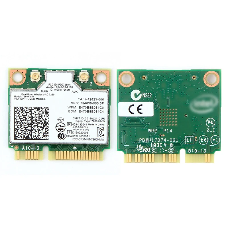Fenvi WiFi адаптер Двухдиапазонная беспроводная Wifi карта для 7260AC 7260HMW Половина мини PCI