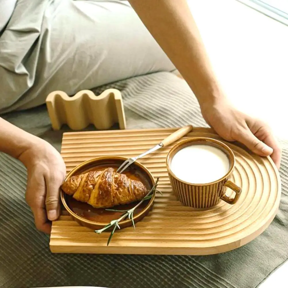 

Cutting Board Nordic Corrugated Wooden Breadboard Tray Household Aroma Storage Kitchen Accessories