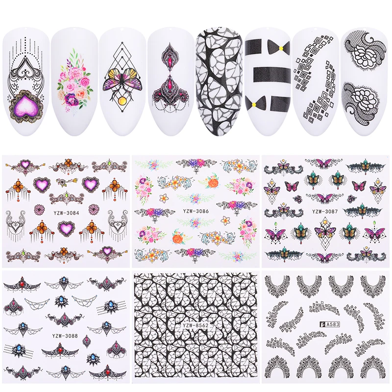 1 лист ожерелье узор переводные наклейки для ногтей простые в полоску сделай сам