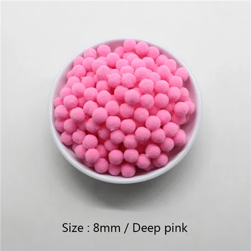 C 02 dark pink 2000 шт, 8 мм, много вариантов, помпоны, мягкие помпоны, меховые шарики, сделай сам, для дома, сада, свадьбы, украшения, цветы, венки, одежда - Цвет: C 02 dark pink