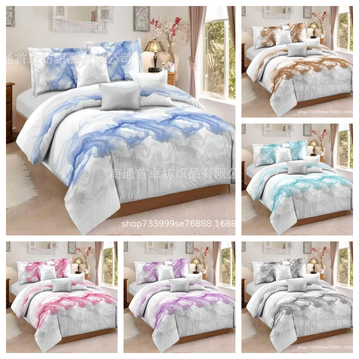 

2020 новый узор, модный принт, набор из 2/3 пододеяльников, 1 пододеяльник + 1/2 наволочек, двойной, полный каменный узор