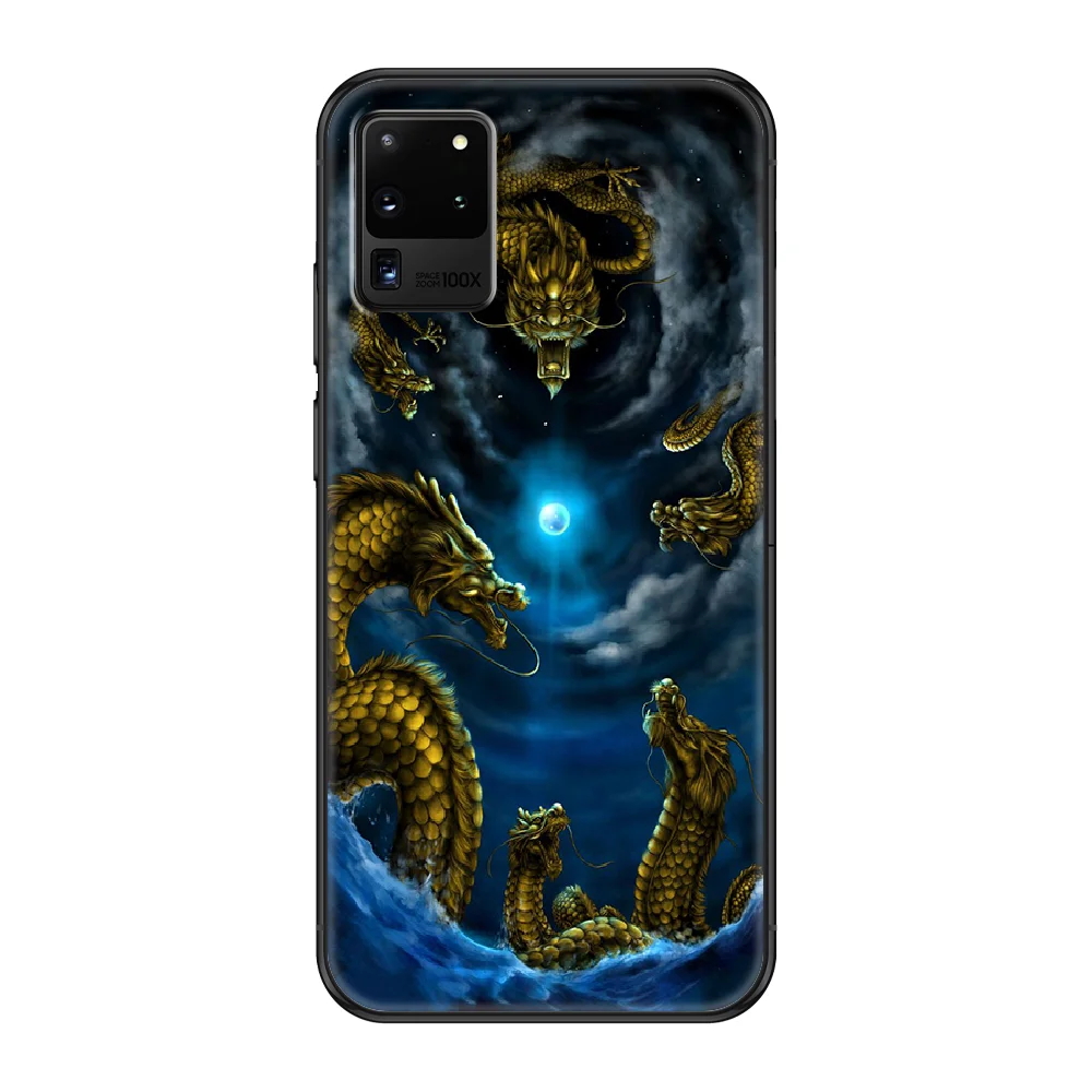 Крутой китайский дракон чехол для телефона Samsung Galaxy S 3 4 5 6 7 8 9 10 E Plus Lite Edge черный