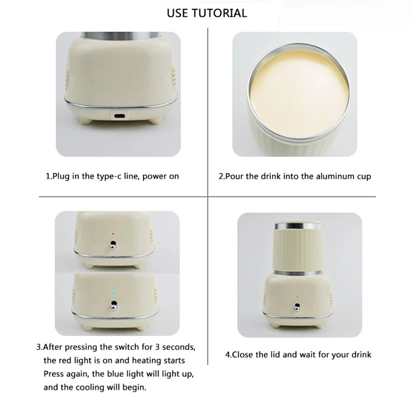 

Warmer and Cooler Smart 2-in-1 Cup Portable Mini Cold Drink Machine Small Appliance Kettle For Home Office DC156