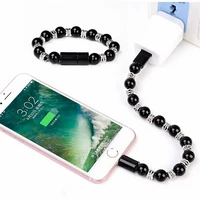 bead pure color bracelet usb cable universal mobile phone ipad charger for iphone micro usb type c sync data fast charging cord