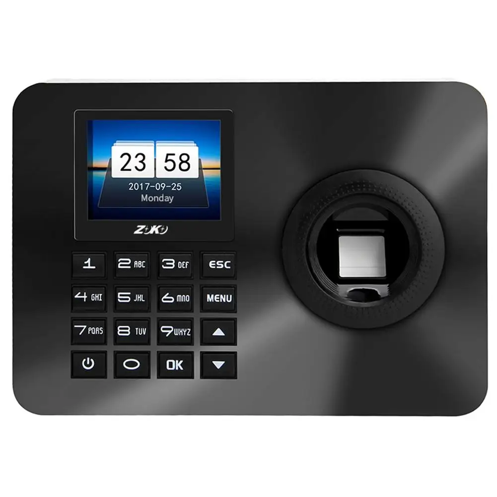 

ZK-TA10 Employee Recognition Access 2.4 inch HD Color Screen Control Biometric Fingerprint Time Recorder U-disk Output