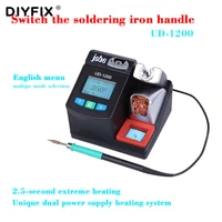 jabe ud 1200 smart lead free soldering station 2 5s rapid heating with dual channel power supply heating system welding station