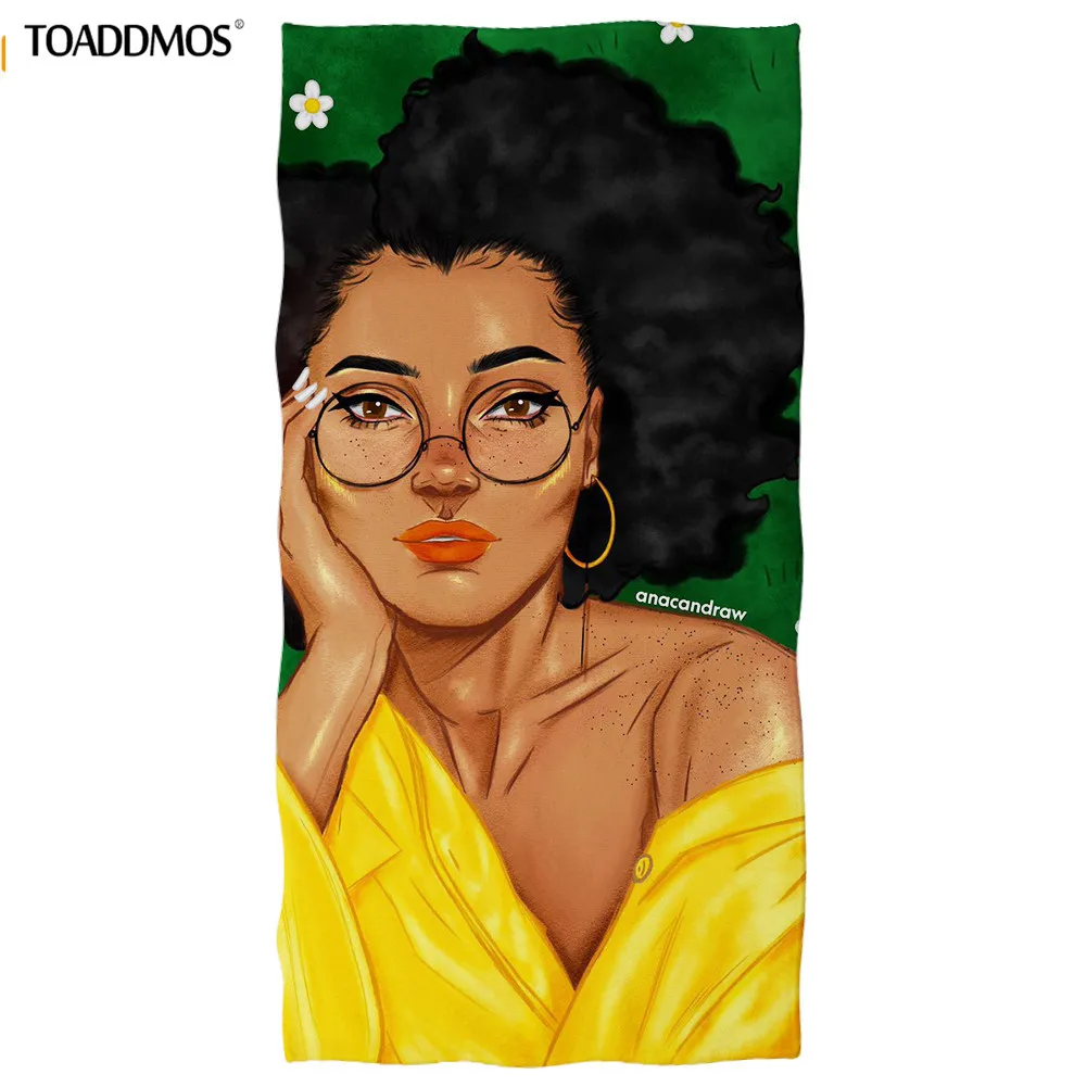 

TOADDMOS милые африканская темнокожая девушка дизайн Ванна Полотенца для детей и взрослых мягкие пляжные Полотенца Домашний Уход за кожей лица...