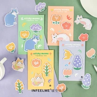 1 pack cute secret garden cat bird flower memo pads sticky notes writing notepad school office supply student stationery