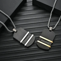 2021 new stainless steel mens cross necklace gold and black 24 inch chain for friends
