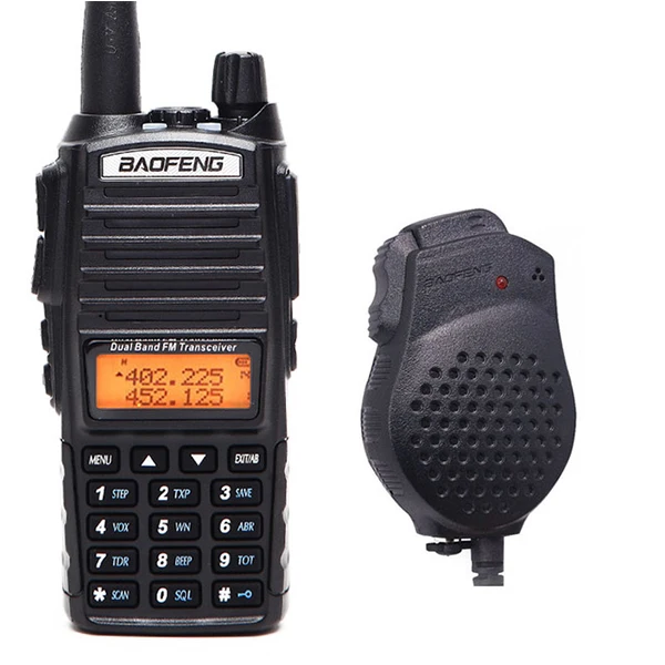 Baofeng UV-82 Plus 8 Вт Высокая мощность Двухдиапазонная рация VHF/UHF 10 км длинный диапазон UV82 двухстороннее Ham CB Любительское портативное радио - Цвет: add mic
