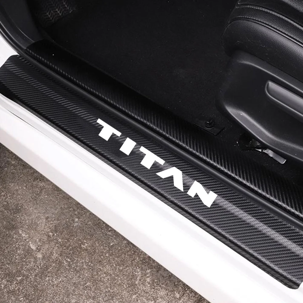 Наклейка на порог двери автомобиля для Nissan Titan украшение из углеродного волокна