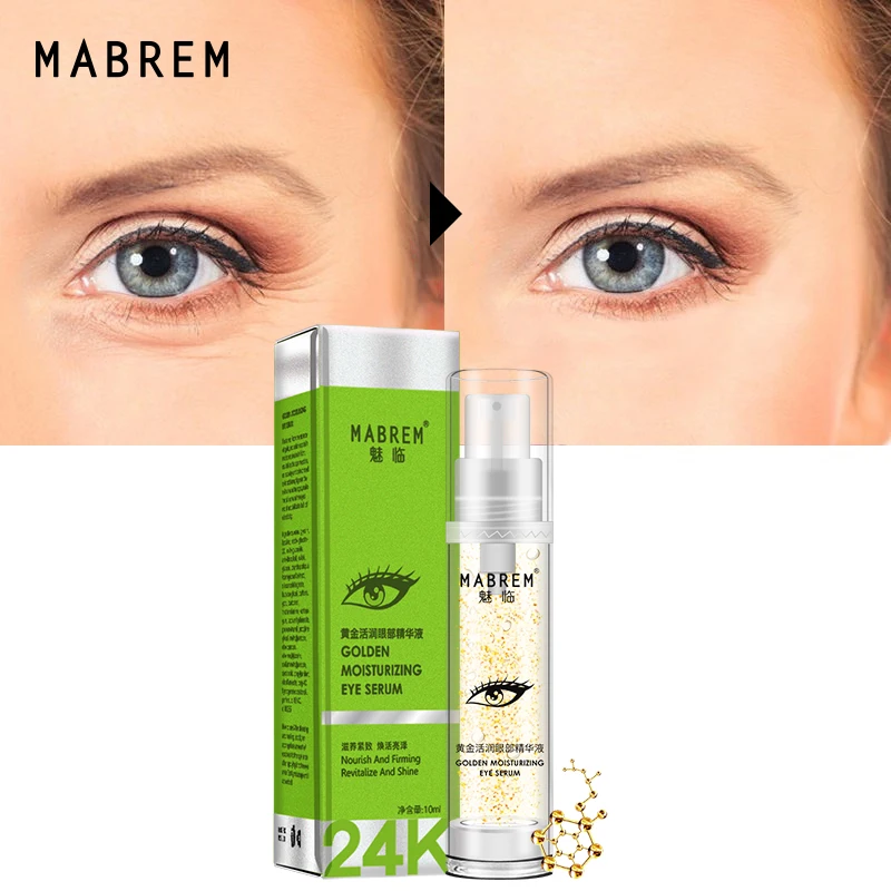 

MABREM 24k Golden Eye Serum Moisturizing Anti-Wrinkle Anti-Age Hyaluronic Acid Remover Dark Circles Against Puffiness And Bags