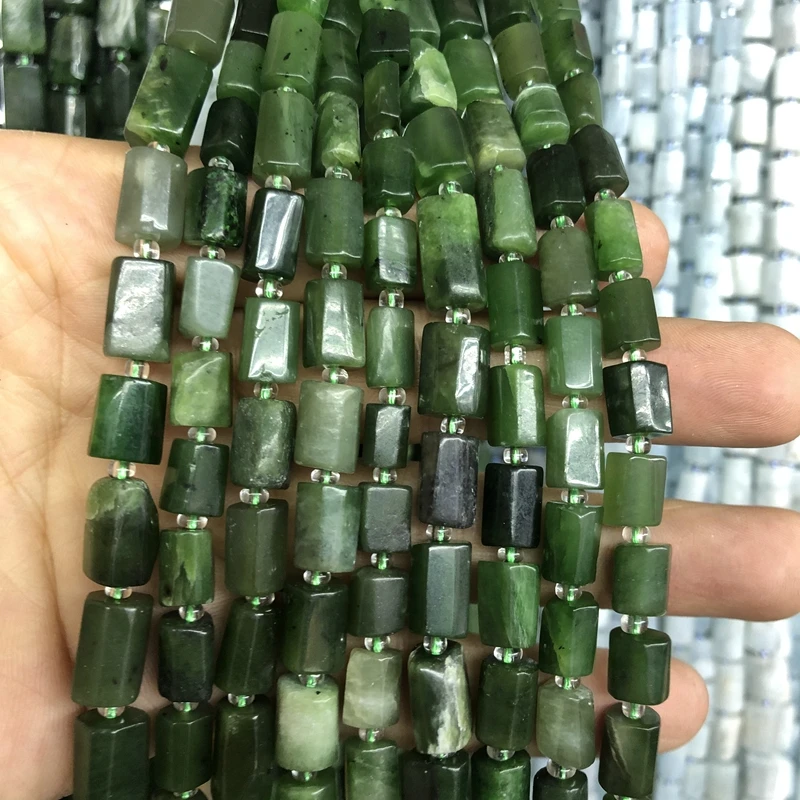 Бусины из натурального нефрита двухниточные бусины россыпью драгоценного камня