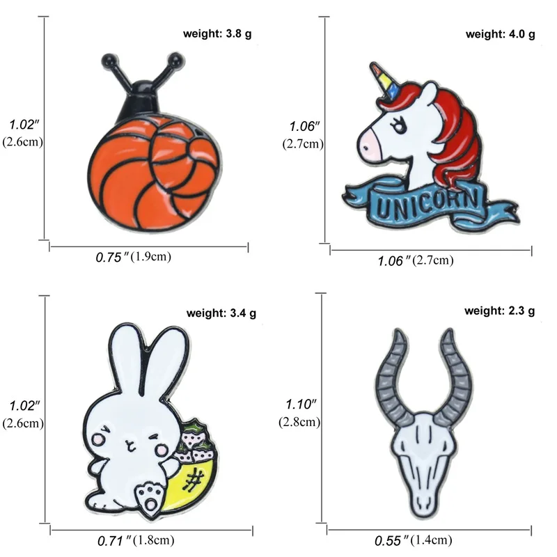 Трусики с рисунком улитки брошь в виде единорога модные кролик Головы Быка детей