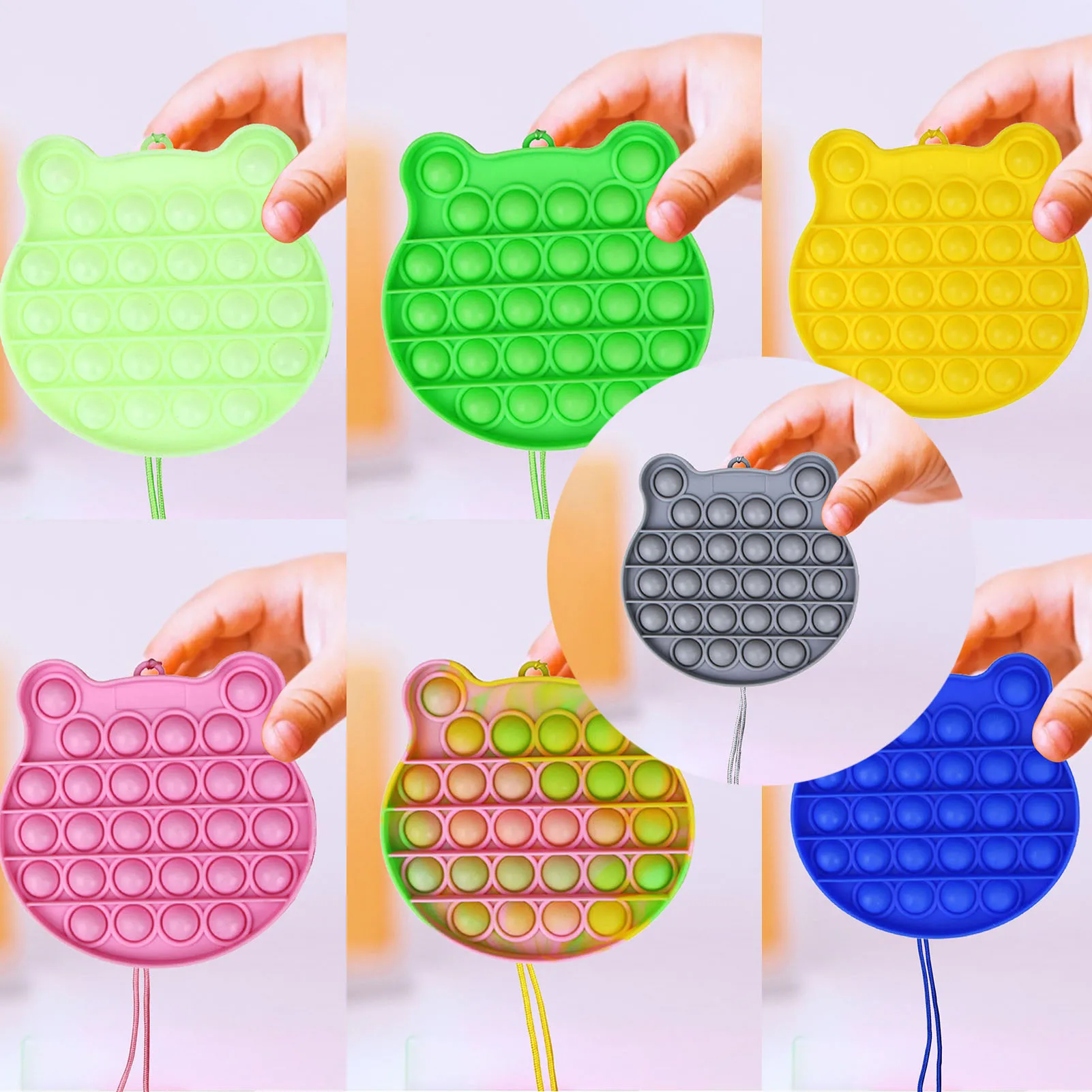 

1PC Push Bubble Sensory Toy Fidget Stress Reliever Toys Adult Kid Funny Silicone Stress Reliever Toy for Kids анисѬесс