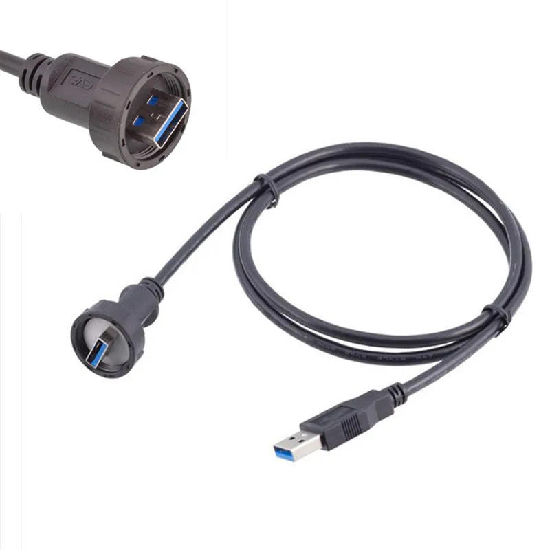 

USB 3.0 Type Connector Male Plug With Cable USB Waterproof Connector 13/16-28uns