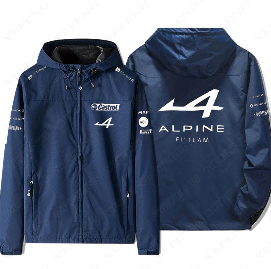 

Men's Full Zip Sweat Jacket Motos Racing Motocross Motorcycle Clothing Alpine FI Team 2021 Season Motorsport Windproof Hoodie