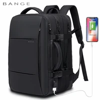 bange fashion man backpack waterproof 15 6 inch laptop usb recharge backpack multi layer high capacity travel male bag rucksack