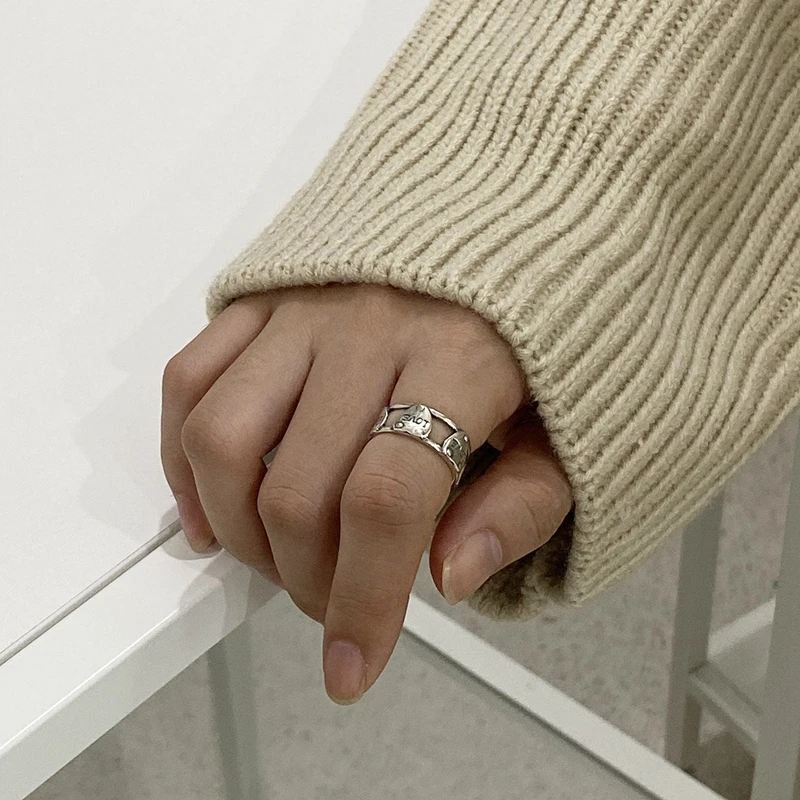 LouLeur 925 пробы серебряные кольца с сердечком, винтажные японские корейские креативные кольца для женщин 925, простые праздничные ювелирные изделия