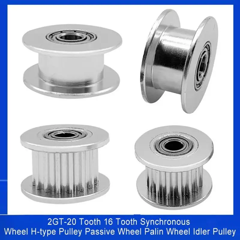 

2GT Timing Pulley Synchronous Wheel H Type Pulley 16/20T Aluminum Timing Belt Idler Pulley for 3D Printer Accessory
