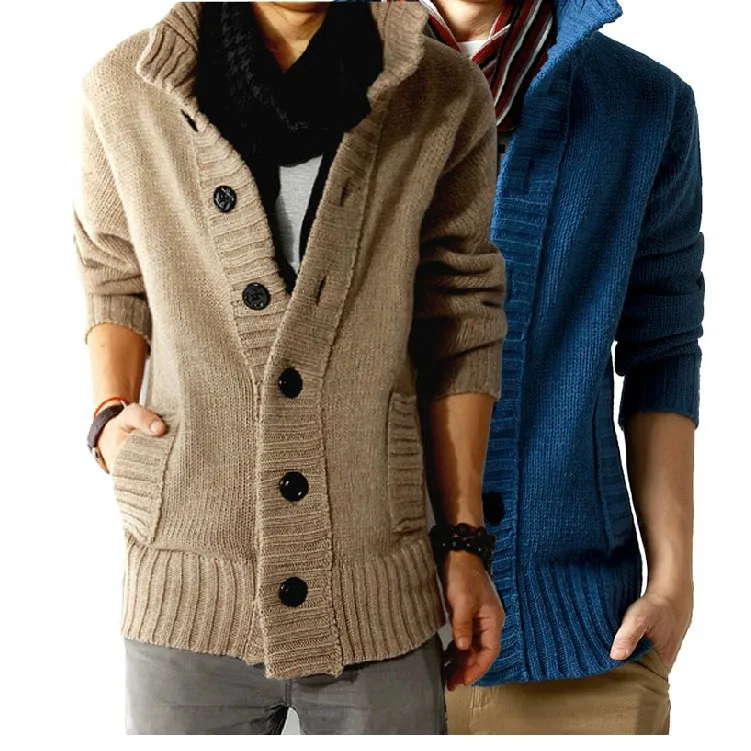 Мужские свитера однотонные Осенние повседневные Новые MOOWNUC 2019 кардиган в