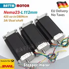3 шт. 23HS2430B Nema 23 шаговый двигатель с ЧПУ 112 мм (двойной вал) 425 унции-in 3A