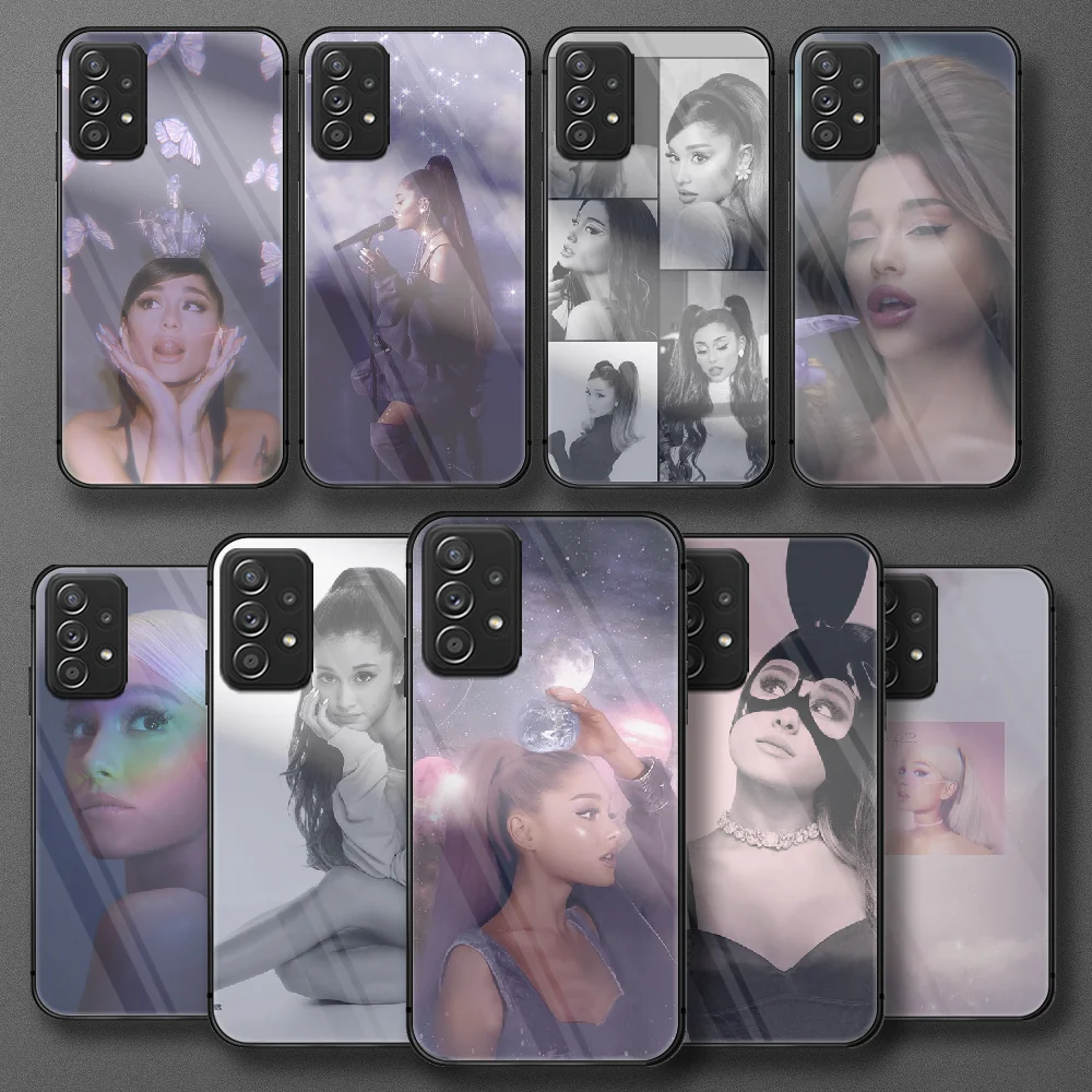 

AG Ari Arianas Grande Tempered Glass Phone Case For Samsung Galaxy Note S 8 9 10 20 21 E FE Plus Ultra Cover Cell Soft Coque