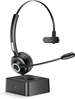 Call Center Mono Headset Bluetooth Skype Phone Wireless Trucker School Office Business Headphones Mic