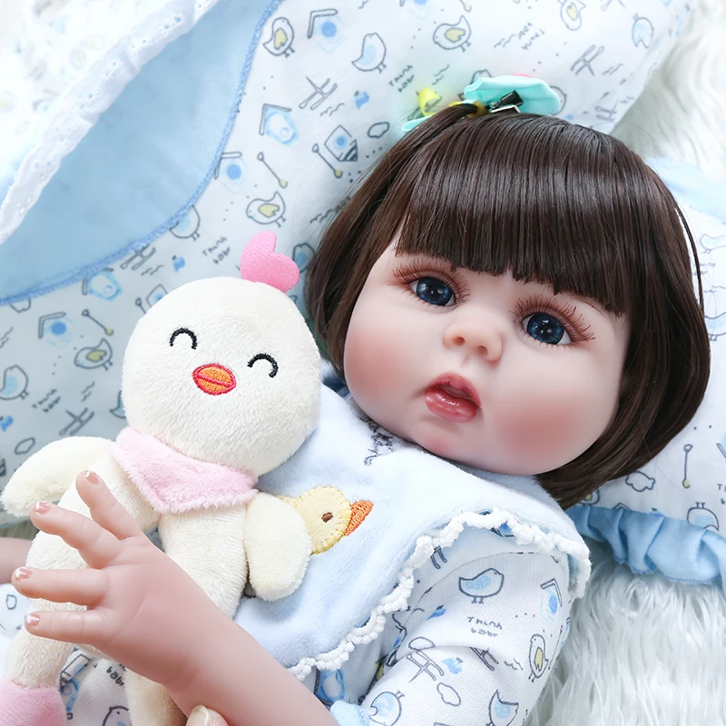 48 см реалистичный младенец куклы reborn baby doll всего тела, мягкий, силиконовый, гибкий приятные детские сумкой спальную корзинку Новорожденные